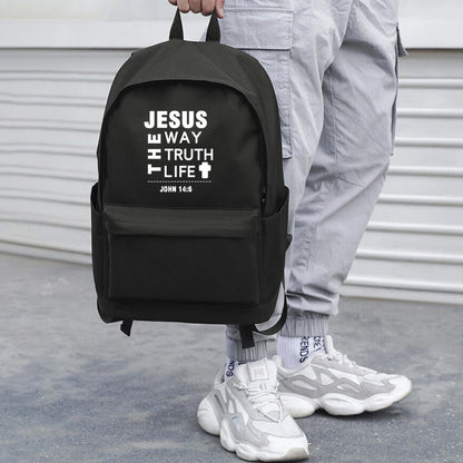 Sac à dos imprimé "Jesus Way Truth Life" - Fermeture à glissière