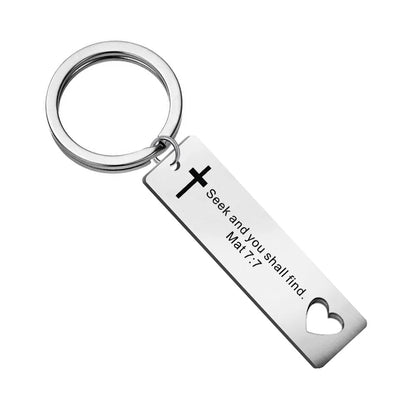 With God - Engraved Stainless Steel Keychain, Religious Gift, Faith Keyring, Church Gift, Christian Gifts Key chains