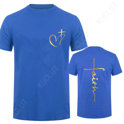 T-shirt imprimé cœur et croix pour homme