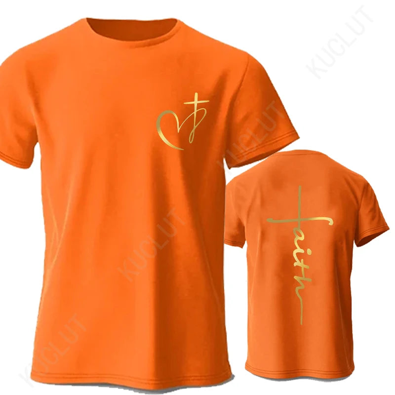 T-shirt imprimé cœur et croix pour homme