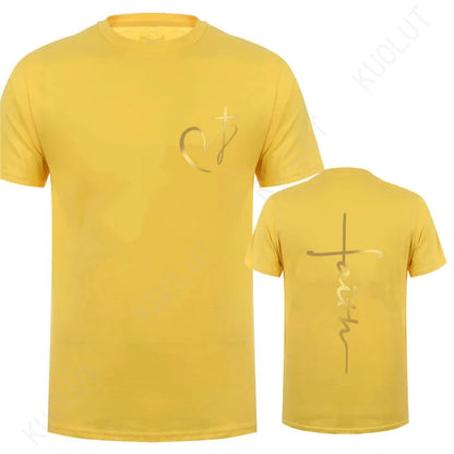 T-shirt imprimé cœur et croix pour homme