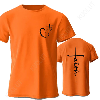 T-shirt imprimé cœur et croix pour homme