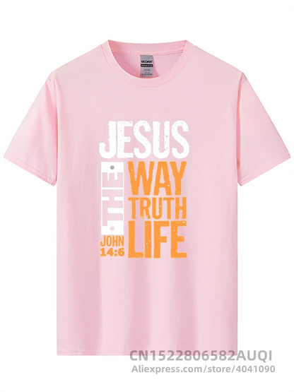 T-SHIRT homme  imprimé "Jésus Le Chemin Vérité Vie" Jean 14:6