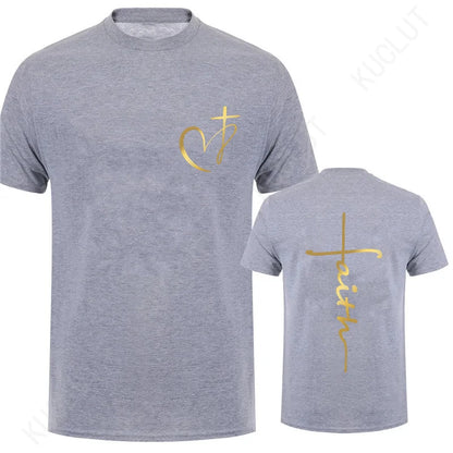 T-shirt imprimé cœur et croix pour homme