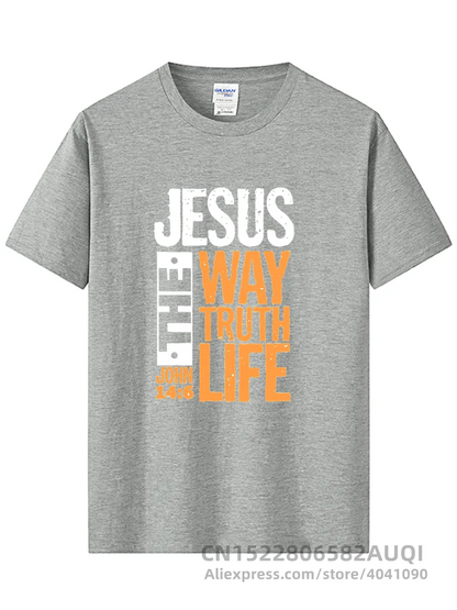 T-SHIRT homme  imprimé "Jésus Le Chemin Vérité Vie" Jean 14:6