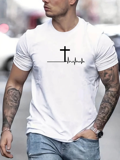 T-shirt à manches courtes et col rond pour homme