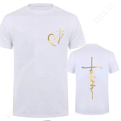 T-shirt imprimé cœur et croix pour homme