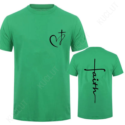 T-shirt imprimé cœur et croix pour homme