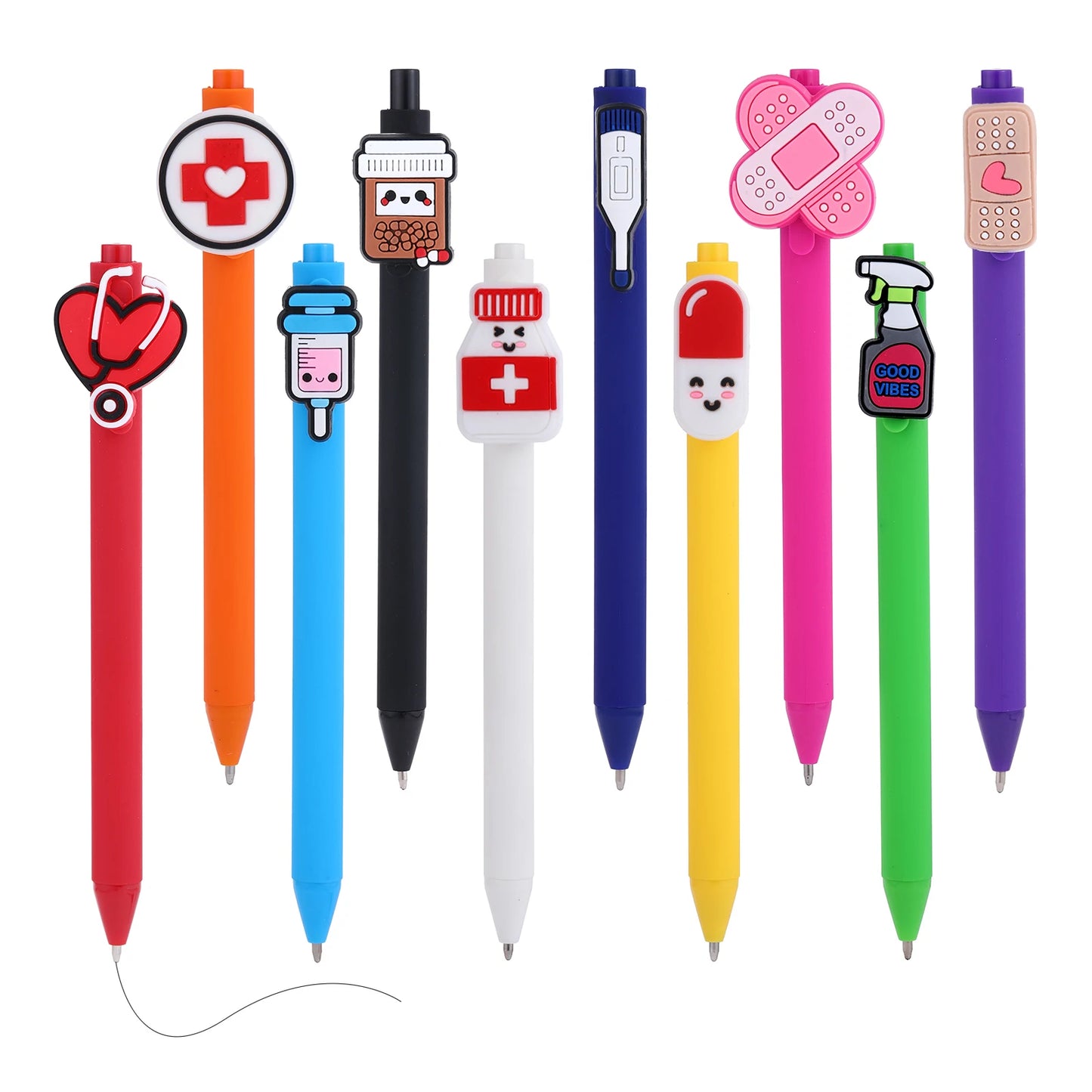 Stylos d'infirmière | Ensemble de stylos d'infirmière amusants et mignons (10 Pcs)