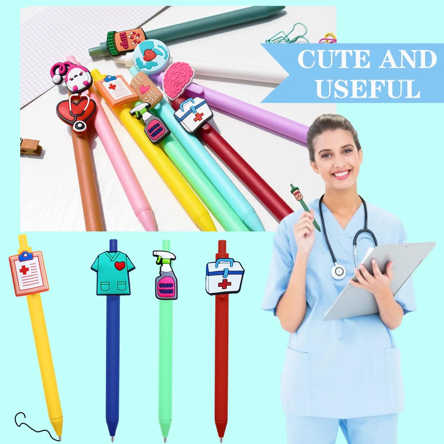 Stylos d'infirmière mignons pour étudiants (12 Pcs)