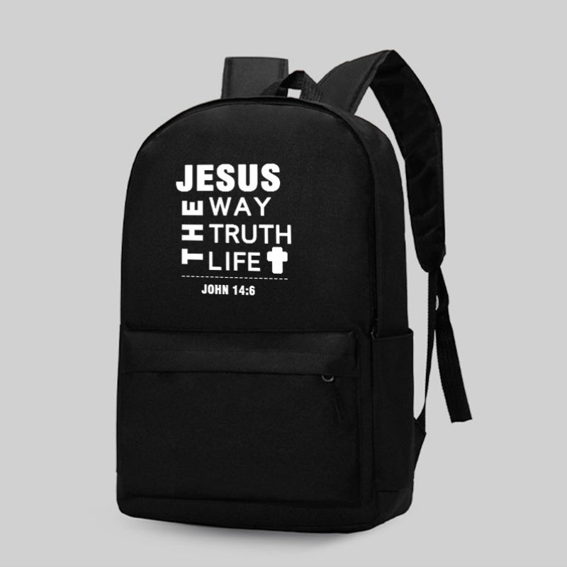 Sac à dos imprimé "Jesus Way Truth Life" - Fermeture à glissière