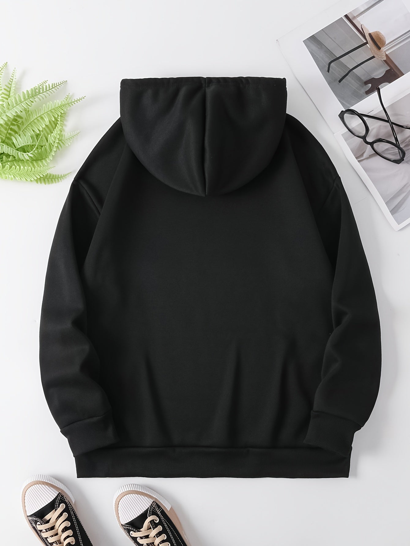 Sweat à capuche imprimé verset biblique pour femme - Pull en polyester tricoté, style décontracté, confort doublé en polaire